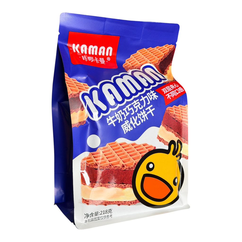 KLKM Chocolate Wafer Biscuits 218g 咔啰卡曼牛奶巧克力味厚切威化饼干