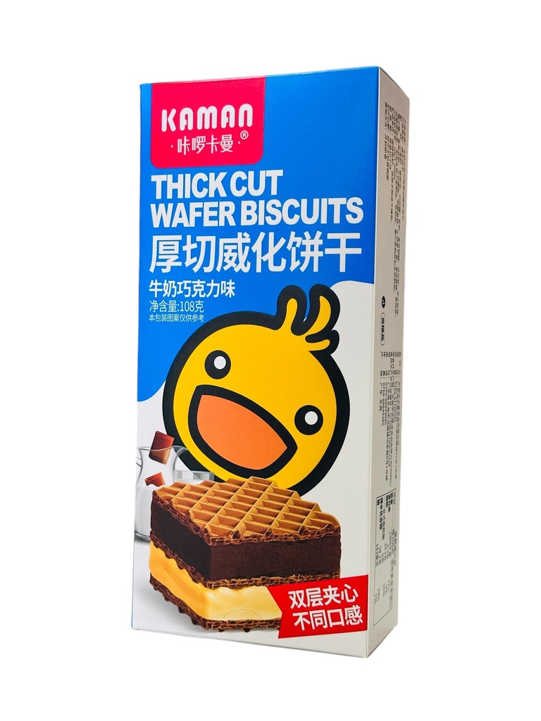 KLKM Milk Wafer Biscuits 108g 咔啰卡曼厚切威化饼干-牛奶巧克力味