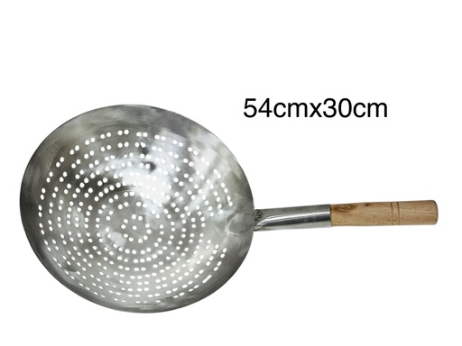 [CL30CM] S/Steel Cooking Colander 木柄1.0漏 54cmx30cm